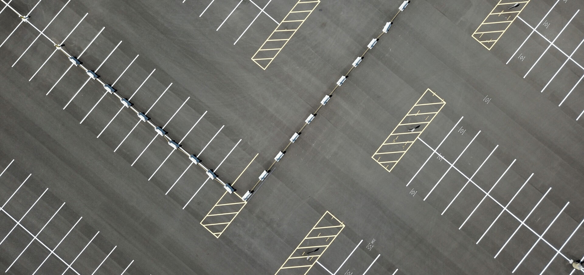 Aerial view of parking lot
